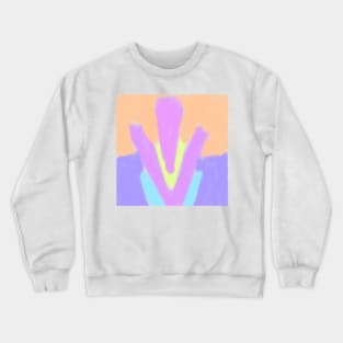 Pink purple green watercolor abstract art Crewneck Sweatshirt